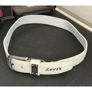 Levi's 501 White Leather Belt